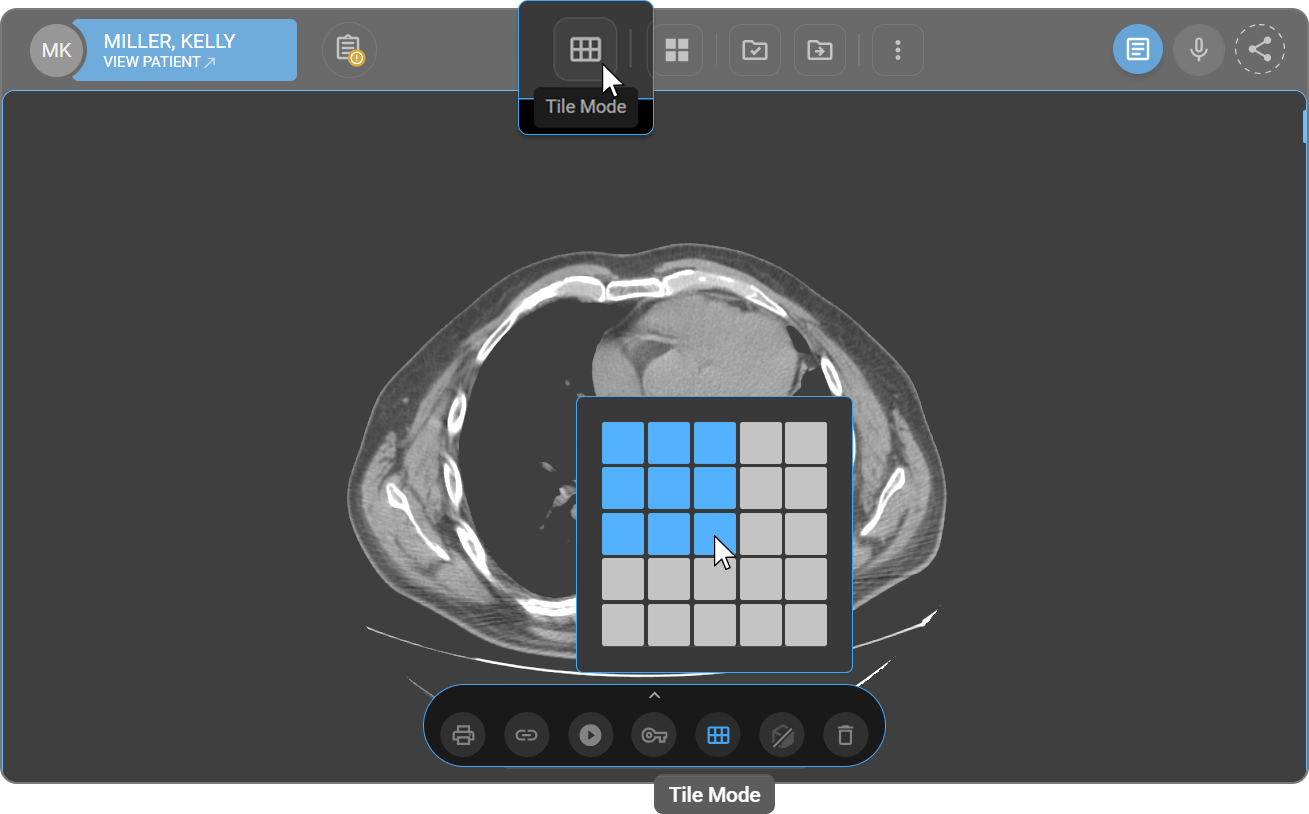 Tile Mode icon in Viewport Menu