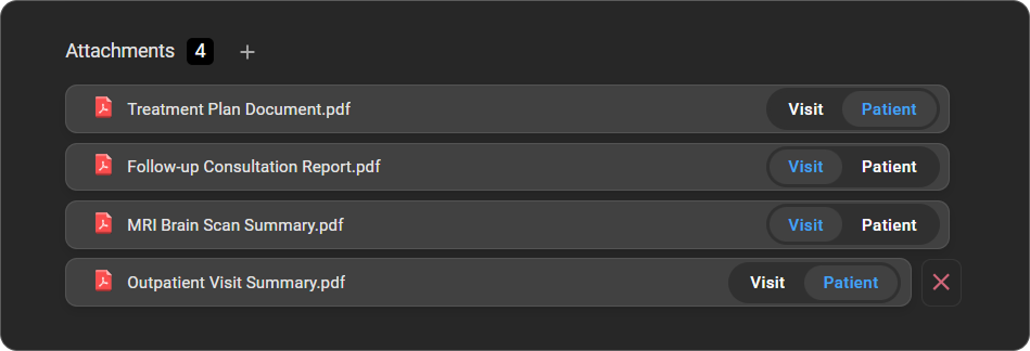 Attachments section