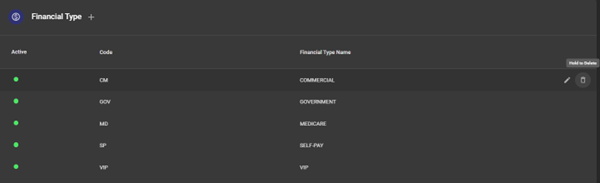 Delete Financial Type