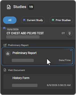 Preliminary Report card hover state showing the Templates button