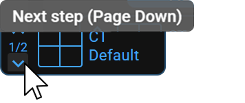 Stage navigation chevrons on a protocol item