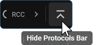 Chevron-up button collapsing the Quick Access Strip