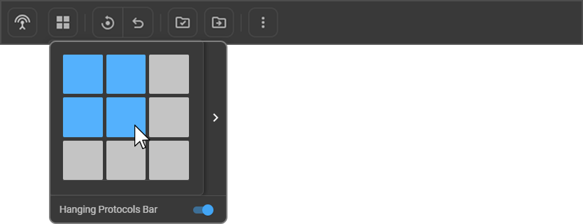 Layout selector grid with cells selected