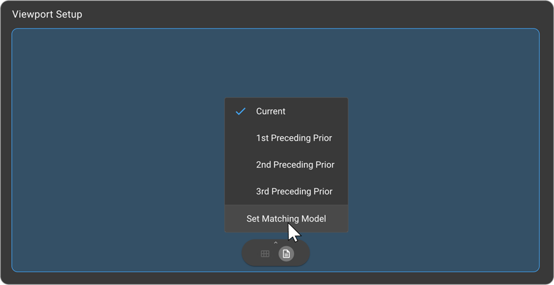 Prior matching dropdown options for a viewport