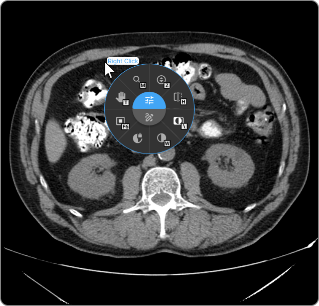 Image Control Wheel opened via right-click