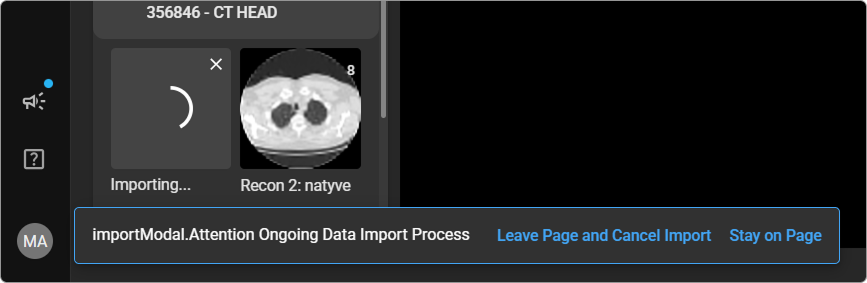 Imported files appearing in the Study Explorer after processing completes