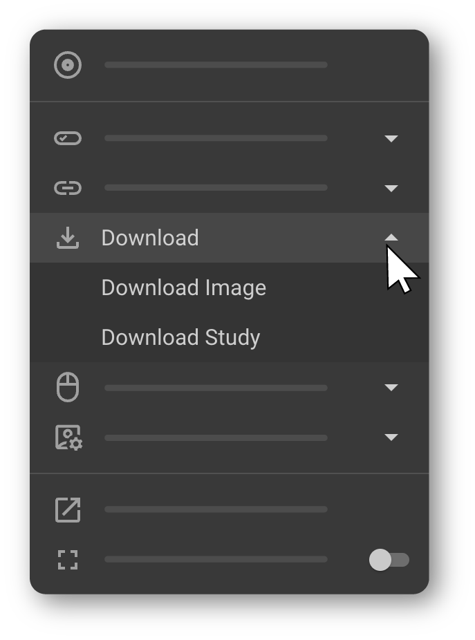 Download submenu showing Download Image and Download Study options