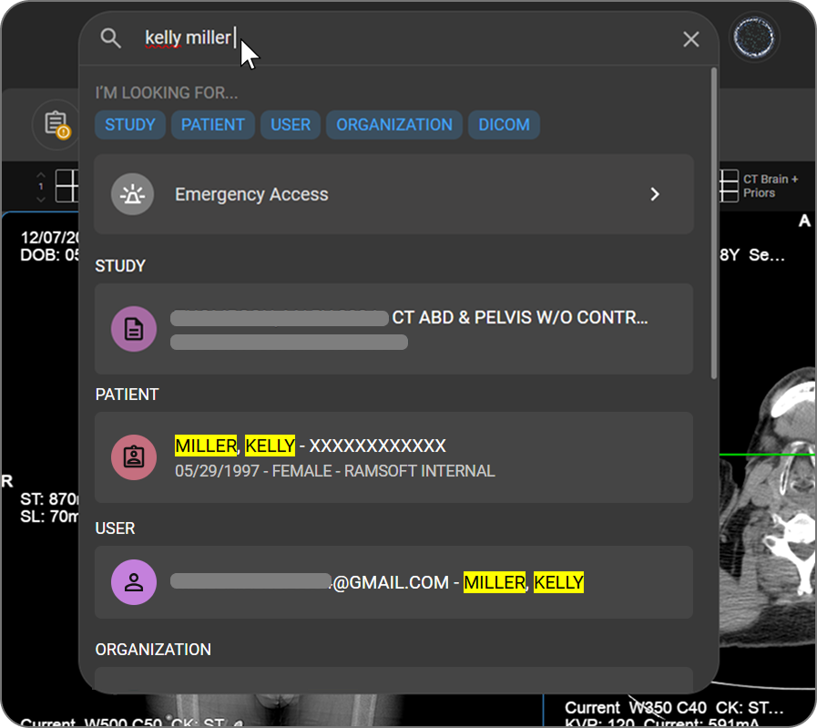 Search Bar at the top of the Image Viewer