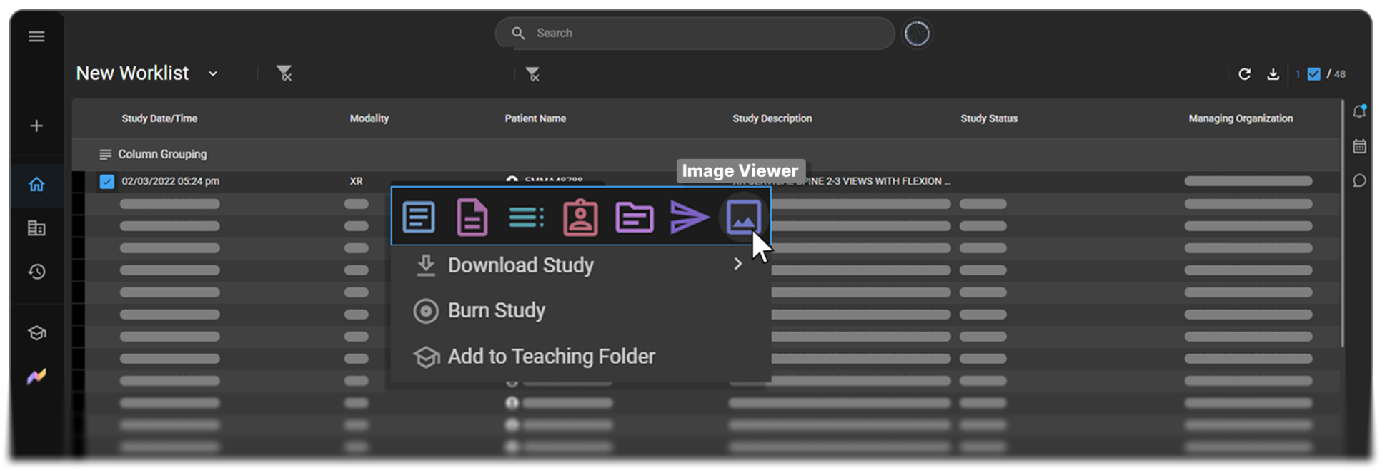 Right-click context menu with Image Viewer selected
