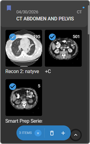 Bottom action bar for selected series