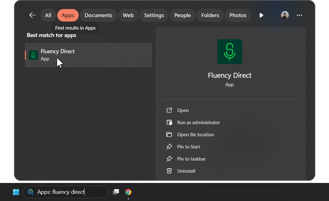 Fluency Direct toolbar