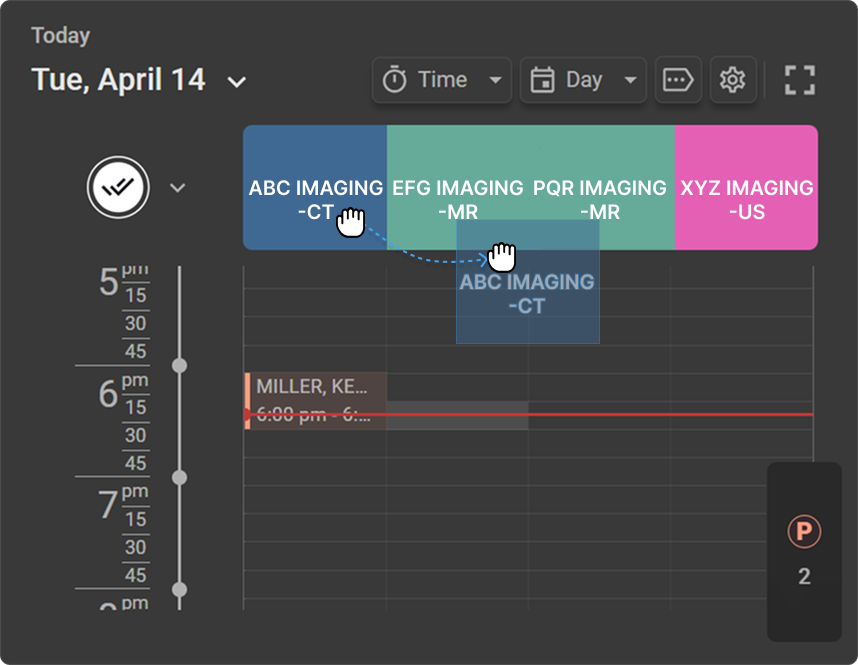 Healthcare Service column being dragged to a new position with blue border highlight