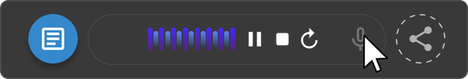 Voice recording interface with recording controls visible