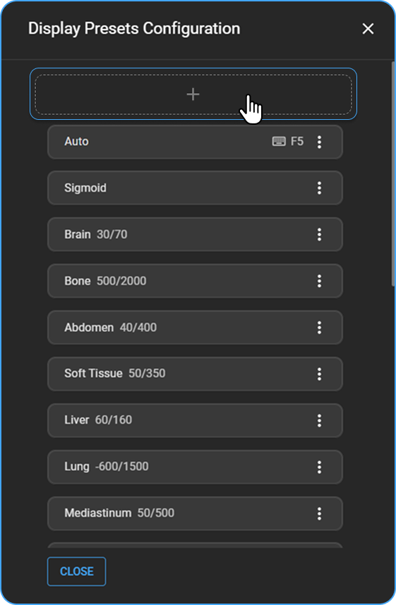 Add new preset button