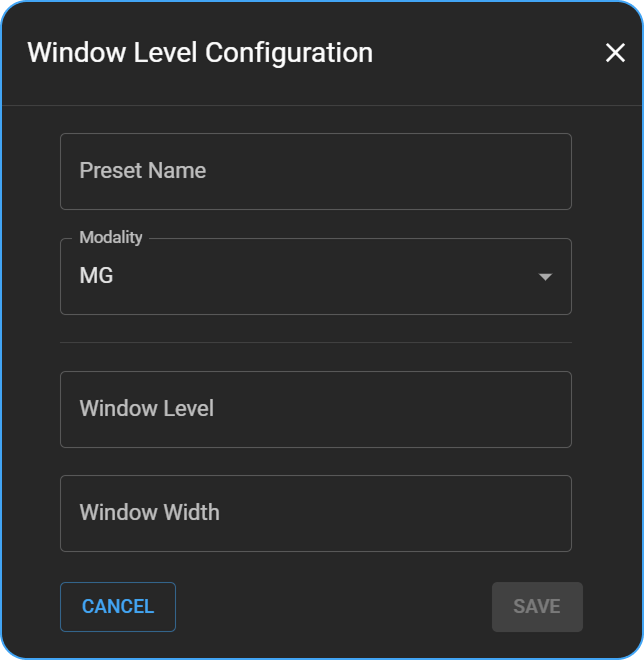 Preset configuration fields