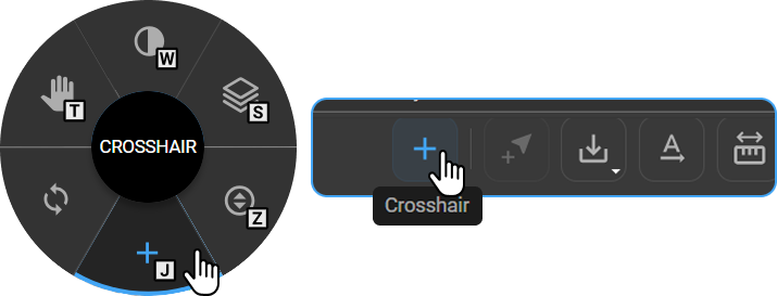 Crosshair tool in toolbar