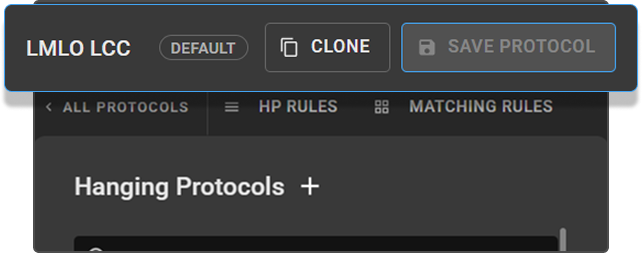 Top toolbar — protocol name, Default badge, Clone Current, and Save Protocol