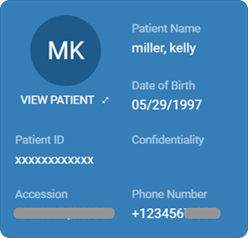 Patient Banner showing demographic and identification details