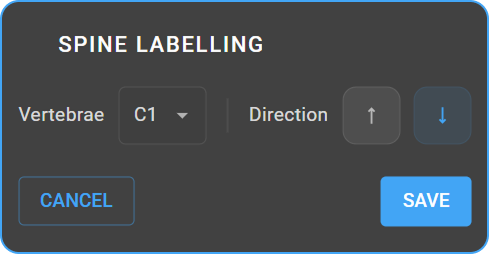 Spine Labelling dialog