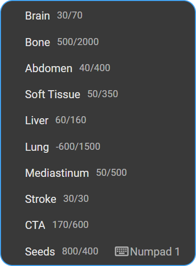 Default CT Presets
