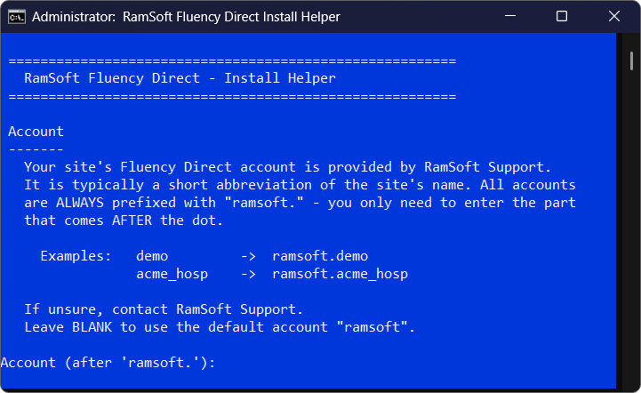 Installer script prompts